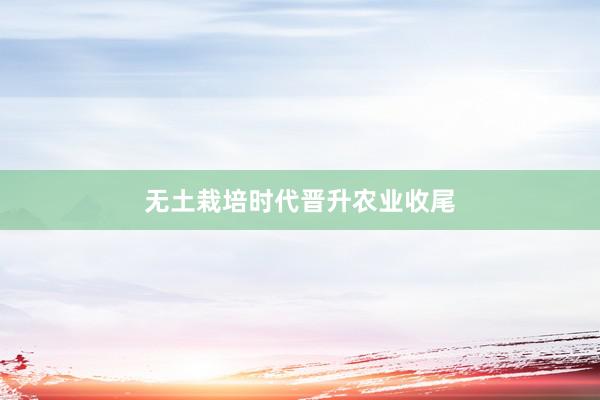无土栽培时代晋升农业收尾